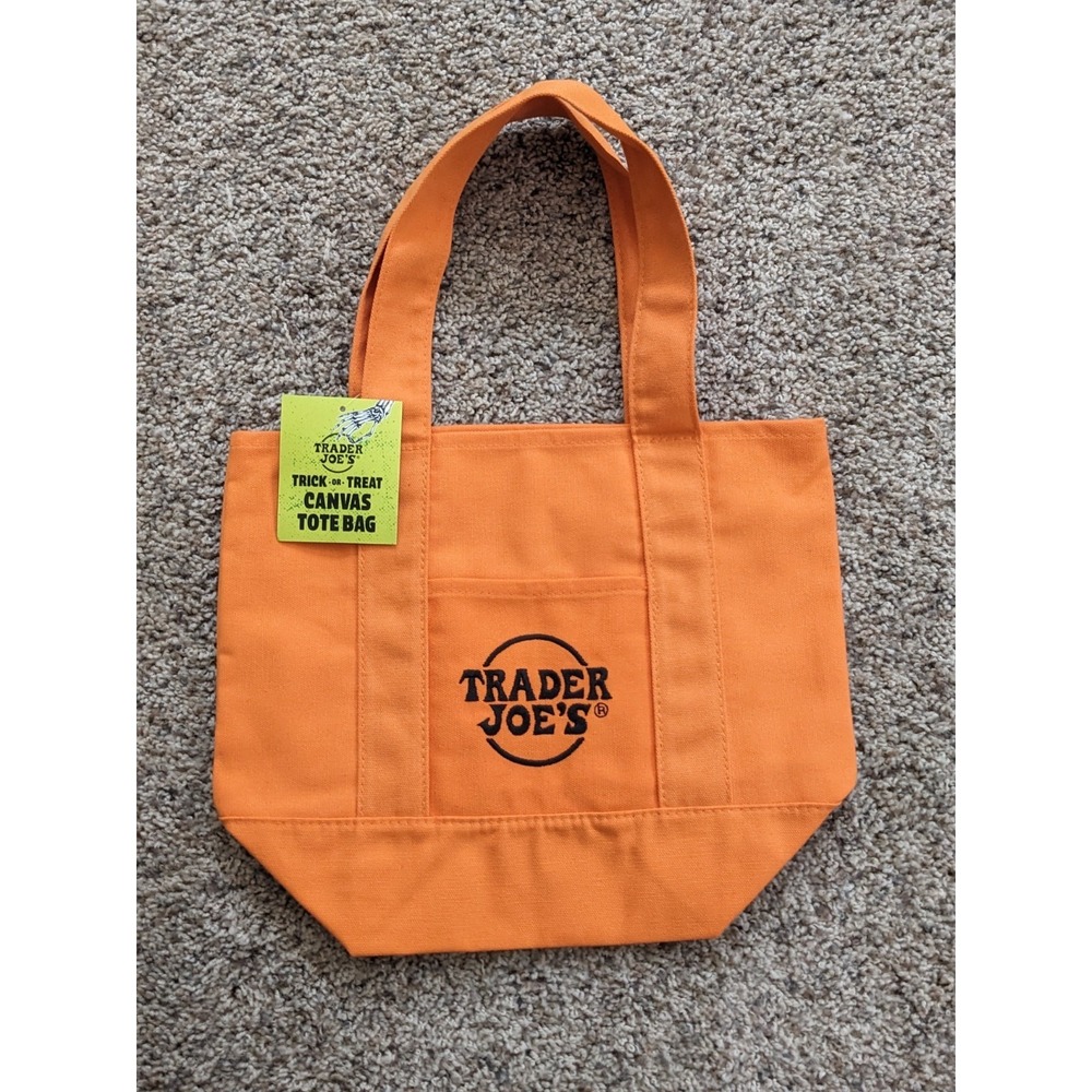 Trader Joe's Trick-or-Treat Canvas Mini Tote Bags Set of 4 Halloween NWT Limited - Picture 6 of 7